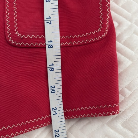 Carlisle Vintage Vibrant Red Blazer w/Front Zipper & Pockets. 98% Cotton. Size 6 - Picture 13 of 13